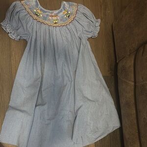 Rosalina Collection Blue smocked Kids Dress
